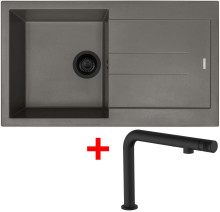 Sinks AMANDA 860 BL Nanotruffle + COMFORTA Nanoblack 
